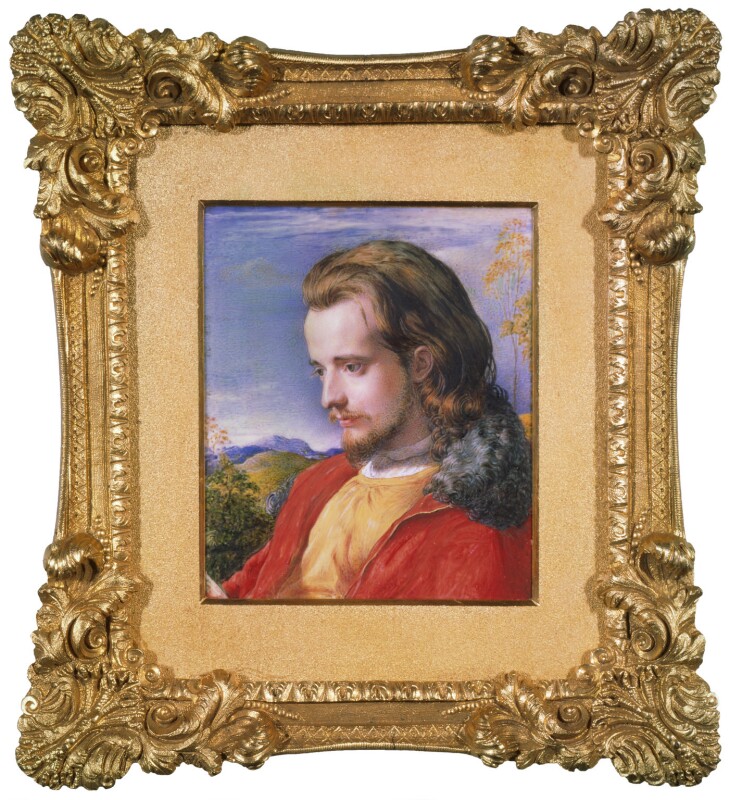 Portrait of man, Samuel Palmer, in a red coat