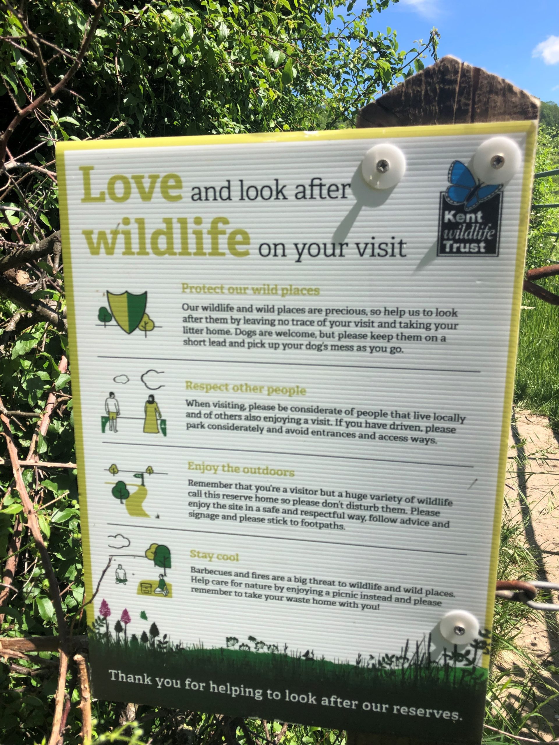 Sign asking you to love wildlife