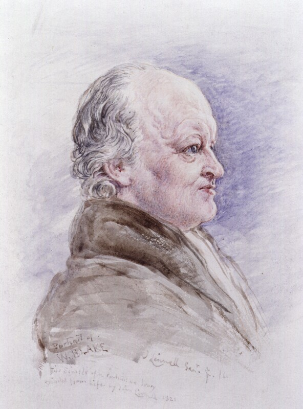 Profile of old man in coloured painting